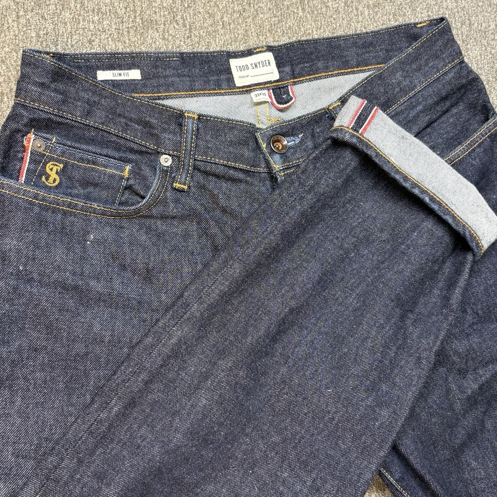 Todd Snyder Jeans Mens 32x30 Selvedge Blue Straight Slim Fit‎ Button Fly Indigo - Picture 16 of 16